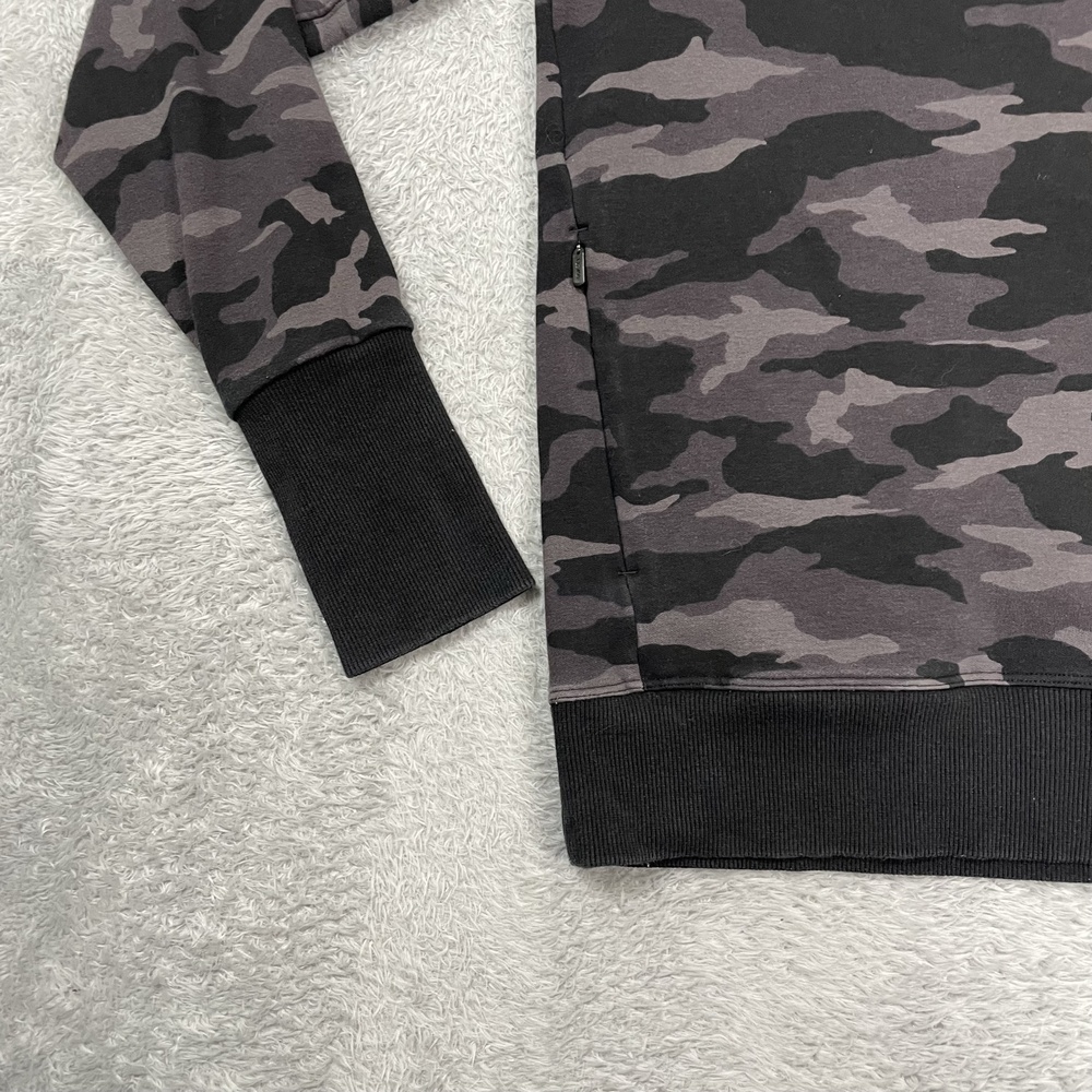 Athleta Sweatshirt Womens XS Gray Camo Fleece Triumph Crewneck Pullover Stretch - Picture 4 of 10
